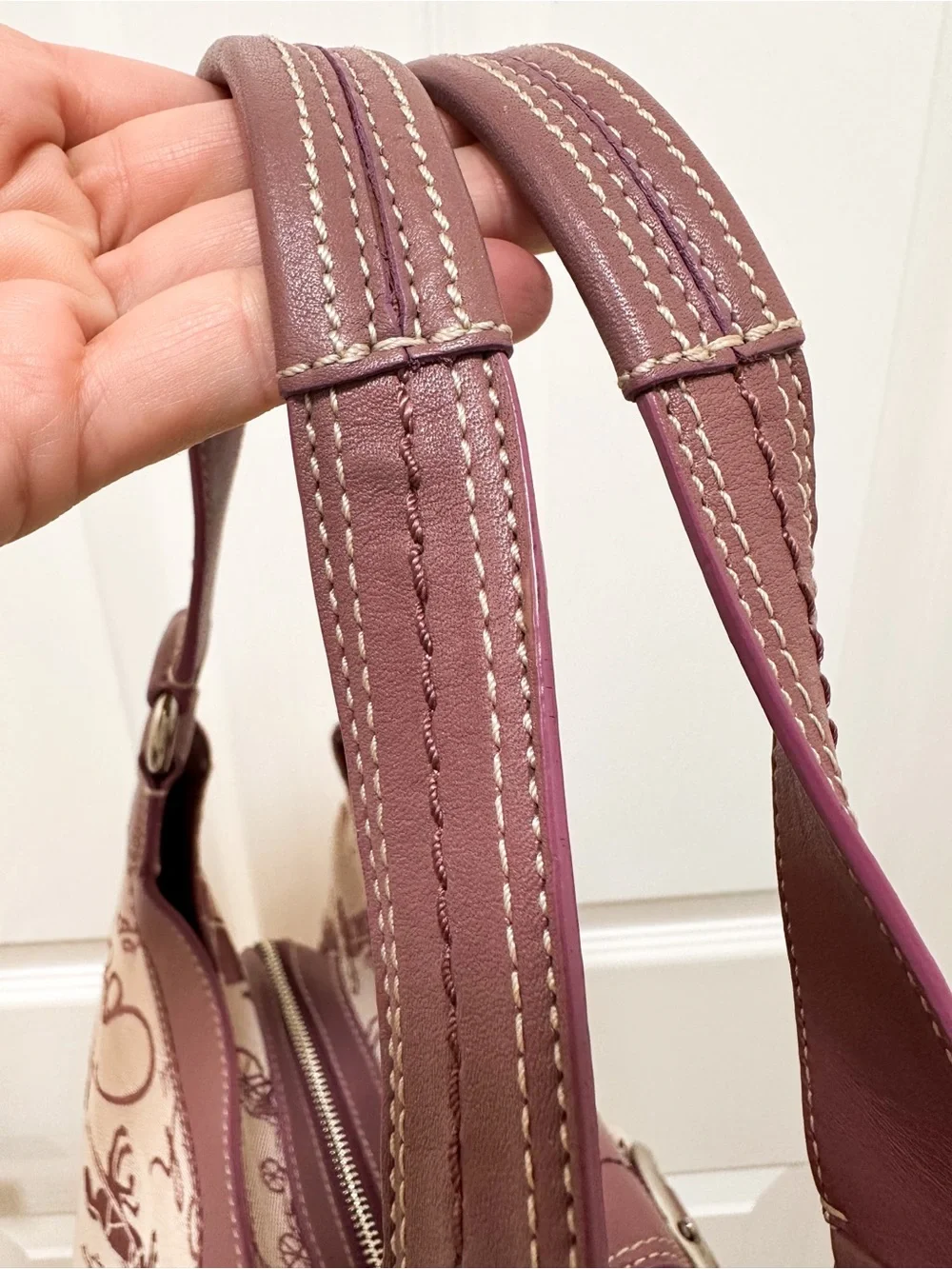 Coach Soho Lyn Horse & Carriage Pink Jacquard & Leather Trim Large Hobo Y2K